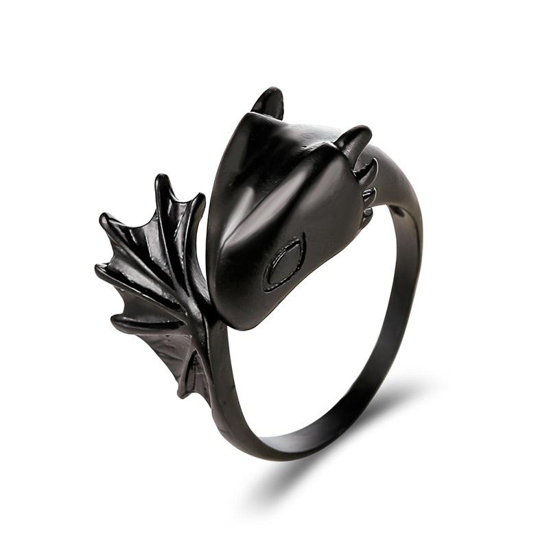 Retro Baby Dragon Adjustable Open Ring For Men Women Punk Gothic Edgy  Alloy Unisex Trendy Accessories Halloween Gift