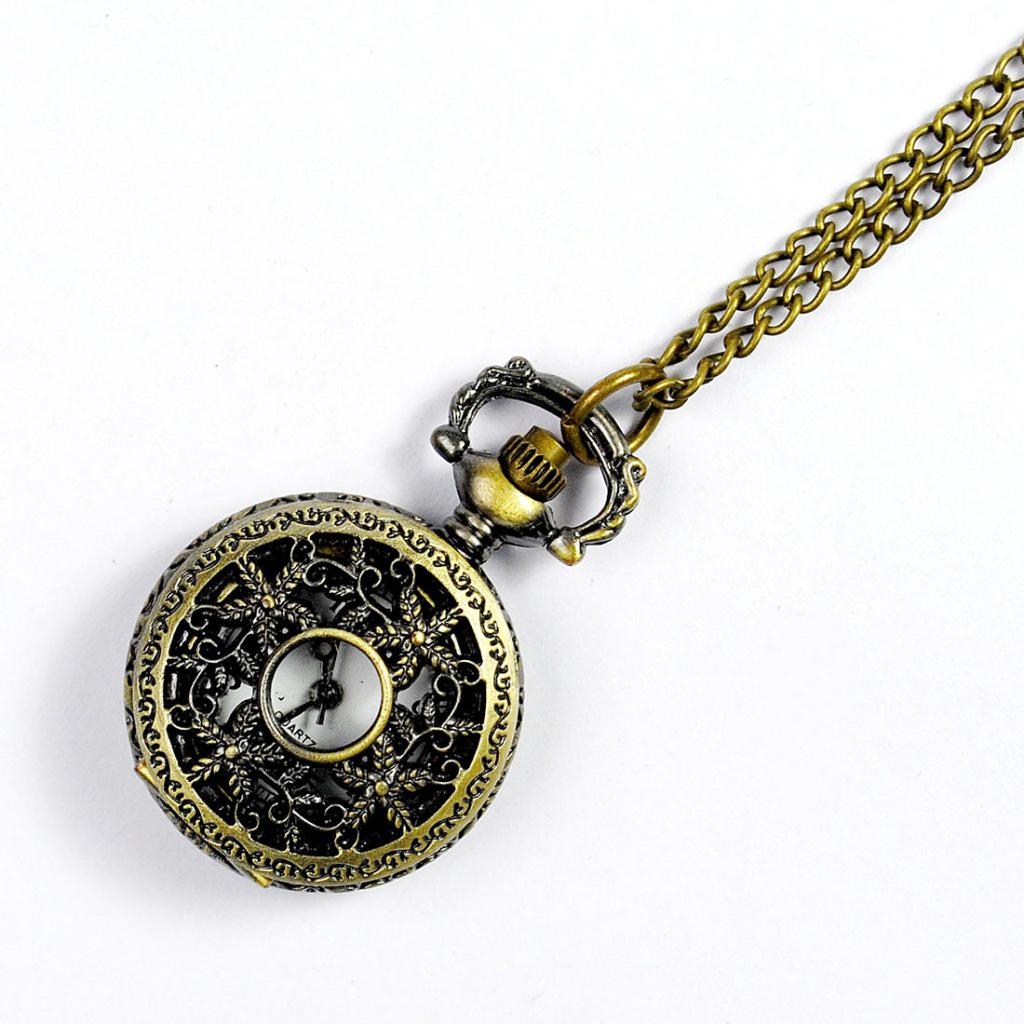 Nostalgiczny naszyjnik z zegarkiem kieszonkowym: Wiele stylów małych kieszonkowych zegarków z klapką (Model 6083)