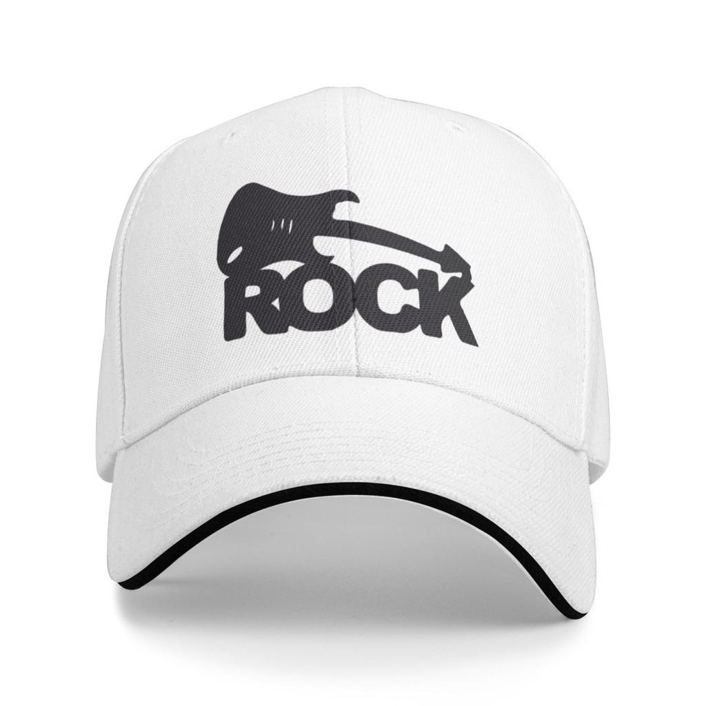 Rock Logo With Guitar Baseball Caps Snapback Baseball Hats Breathable Casual Casquette Outdoor Unisex