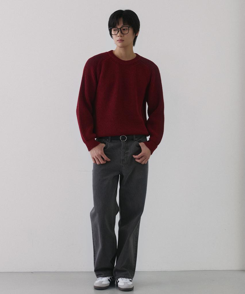 NODU Saddle Hazzi Essential Raglan Knit [Red]