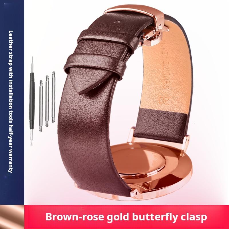 Thin Leather Strap 12 14 15mm 16mm 18mm 19mm 20mm 22mm For Tissot Longines Casio Watch Band Men Women Brown Blue White Bracelet