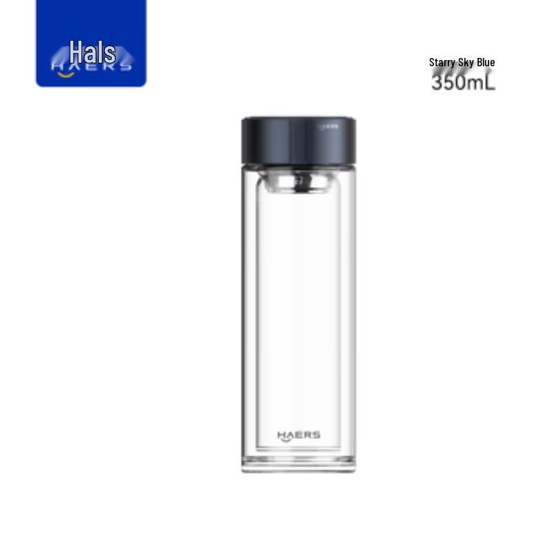 HAERS Double-Layer Borosilicate Glass Tea Infuser Bottle