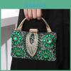Bolso de Mano Metálico de Noche para Mujer con Adornos de Pedrería para Eventos Formales