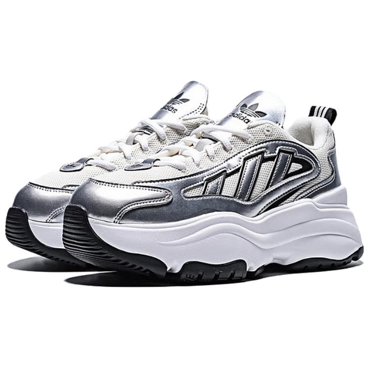 Adidas Originale Ozgaia Bequeme Vielseitige Höhenvergrößernde Low Top Dad Schuhe Damen Sneaker Silber KK2747