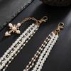 Punk Rock Cross-shaped Pearl Waist Chains Metal Pendant Pant Chain Waist Chain  For Women Man