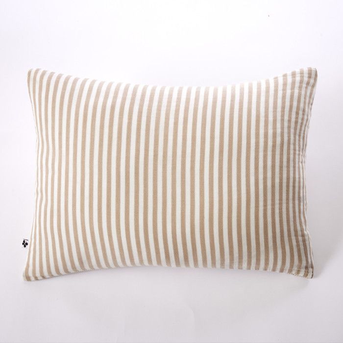 Taie d'oreiller réversible "Romie Ficelle" toutes dimensions Gaze de Coton tissée teinte l'Effet Papillon - Romie Ficelle - Taie d'o