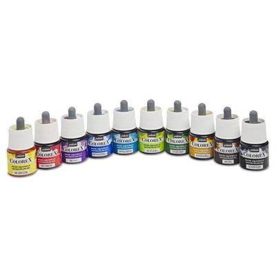 Pebeo - Inks - Colorex Box 10 Assorted 45 Ml Bottles - Effect: Velvety