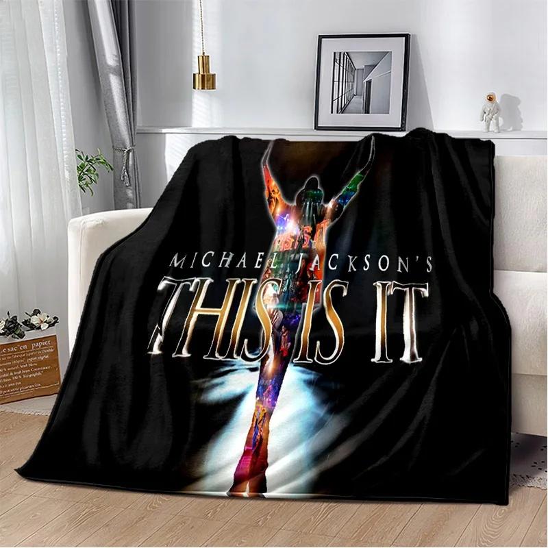 Michael Jackson Retro Printed  HD Blanket Soft Throw Blanket for Home Bedroom Bed Sofa Travel Office Solid Cover Blanket  Adults