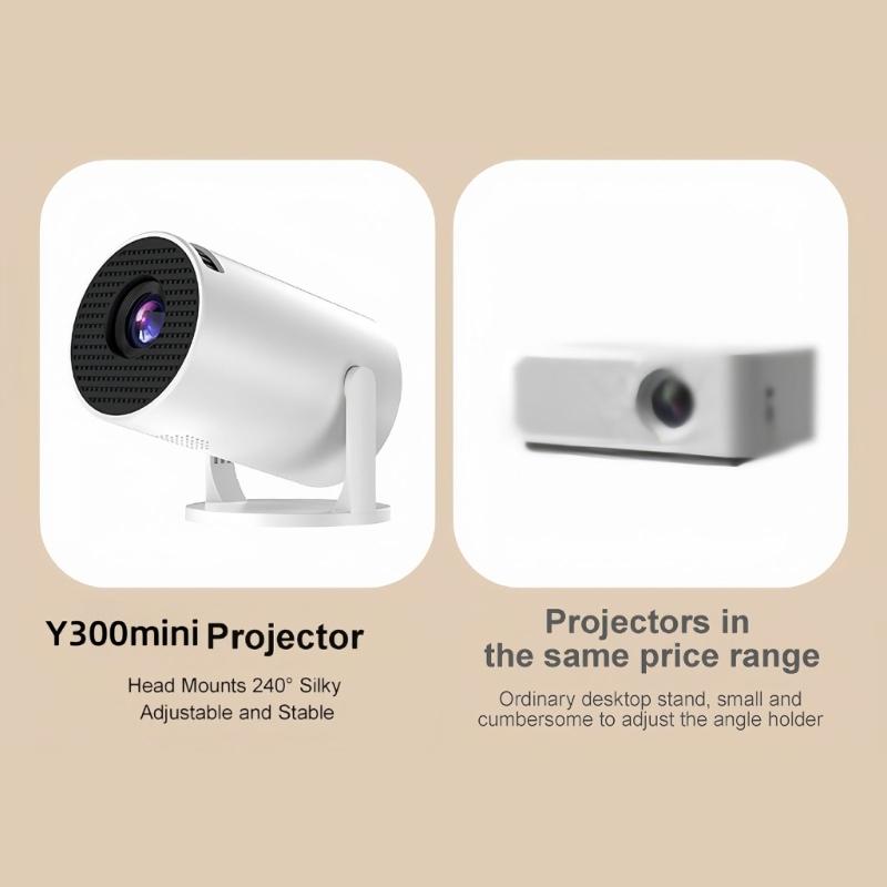 Full 1080P Wireless Projector Featuring 240 Degree Rotatable Lens and Auto Keystones Correction for Home Entertainment US 110V Compatibility