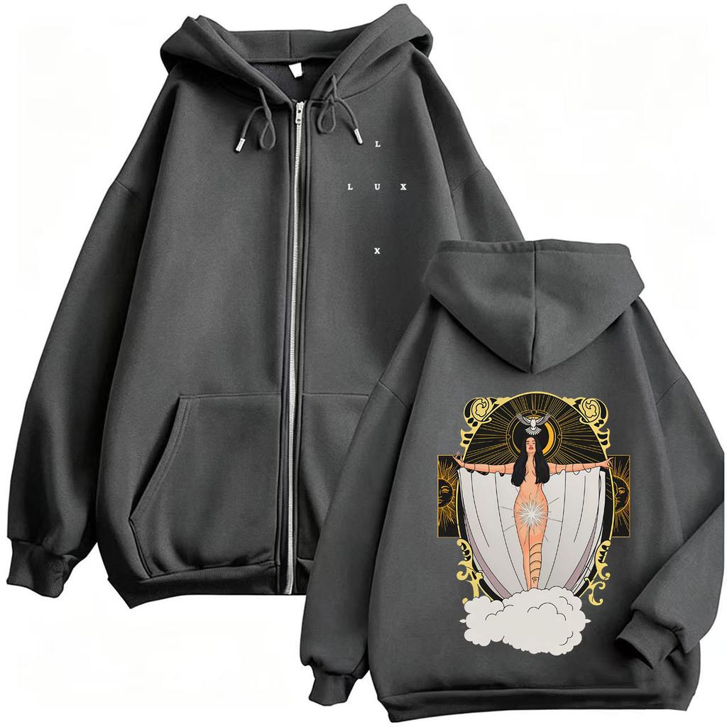 Singer Rosalia Lux Tour Zipper Hoodies Men Women Gothic Hip Hop Fashion Hoodie Coats Jacket Sweatshirts