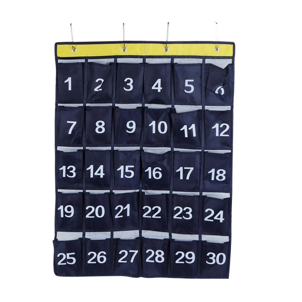 Navy Blue Wall Hanging Storage Bag Durable Phone Holder Hanging Organizer  Classroom