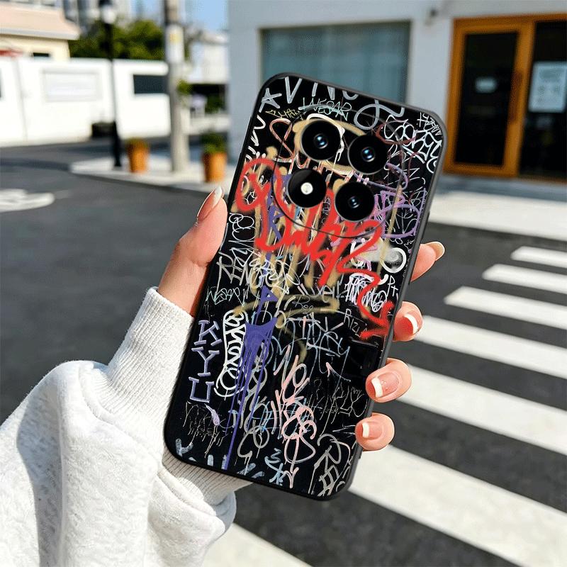 

Graffiti Fashion Art Soft Phone Case for Xiaomi Redmi Note 12 13 14 15 Pro Plus 11 12S 11S 11T 10 4G Black Cover Back Shell Redmi Note 14 Pro 5G