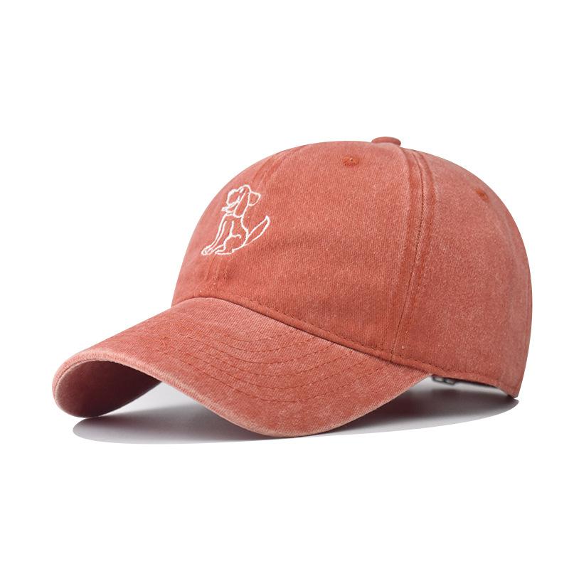 2025 Trendy Washed Denim Baseball Cap For Men & Women- Soft Unisex Embroidery Puppy Design, Spring Summer Fashion Accessory