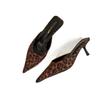 Women's Shoes  Hot Sale Closed Toe Women's Slippers Fashion Leopard Print Dress Slippers Women New Best Seller Heels Women