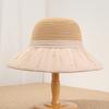 Spring and summer new women's straw hat big brim sun hat French pearl bow versatile sun protection hat travel