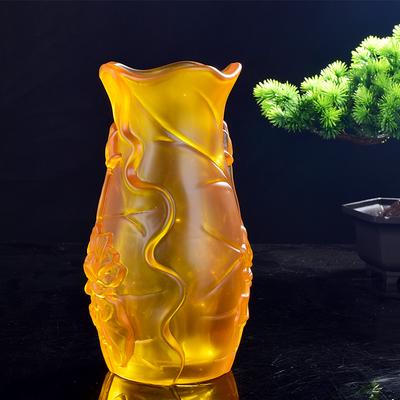 Hacer ofrendas a Buda Florero de Loto El florero de cristal Florero de Bambú Próspero y Noble Florero de Loto para Buda