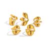 Ingemark 5Pcs/Set Vintage Irregular Droplet Shaped Open Rings Women 2026 Trendy Gold Color Chunky Thick Ring Aesthetic Jewelry