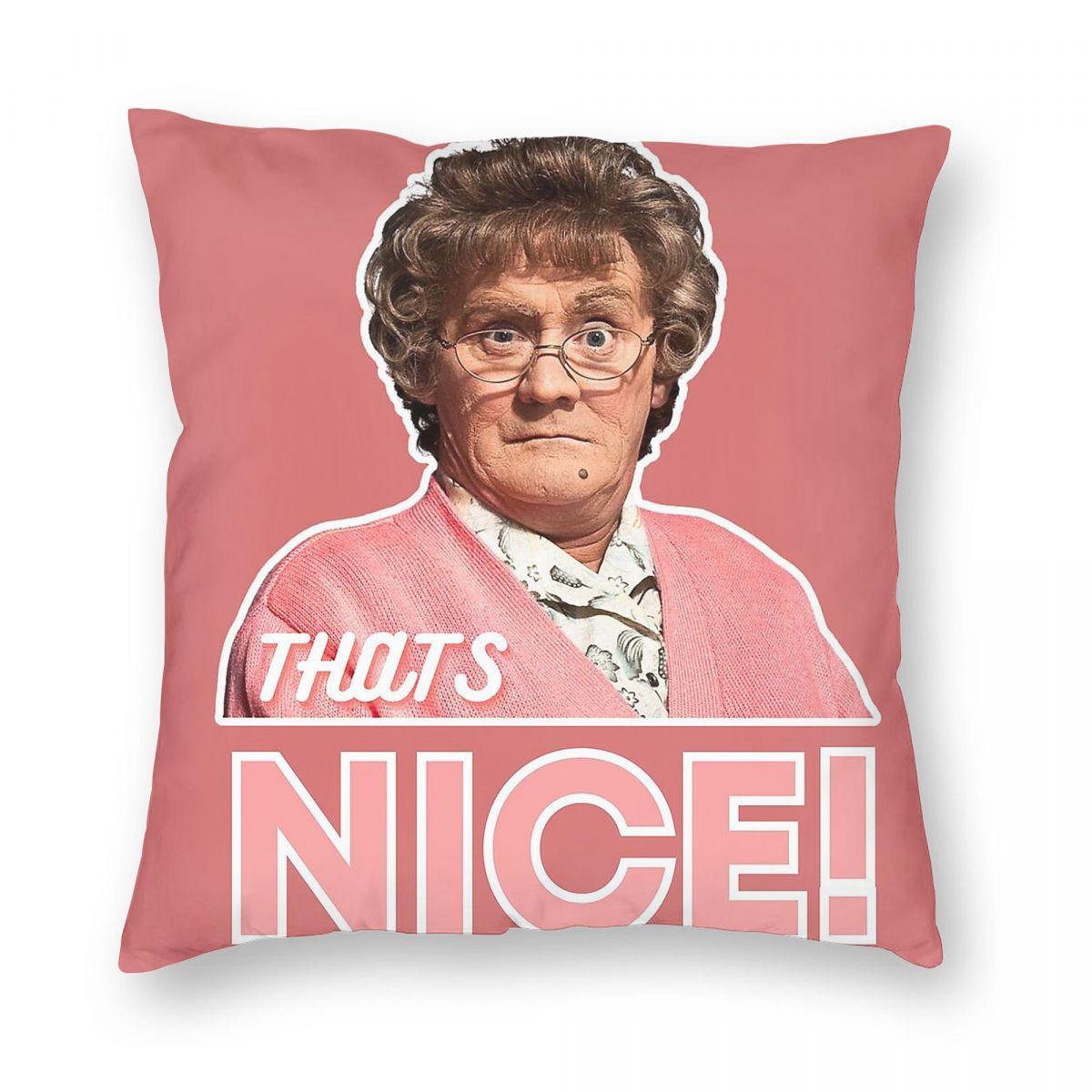 Mrs Browns Boys That S Nice Pillowcase Polyester Linen Velvet Creative Zip Decorative Car Cushion Cover Peach skin 18*18(CM)-1Pcs