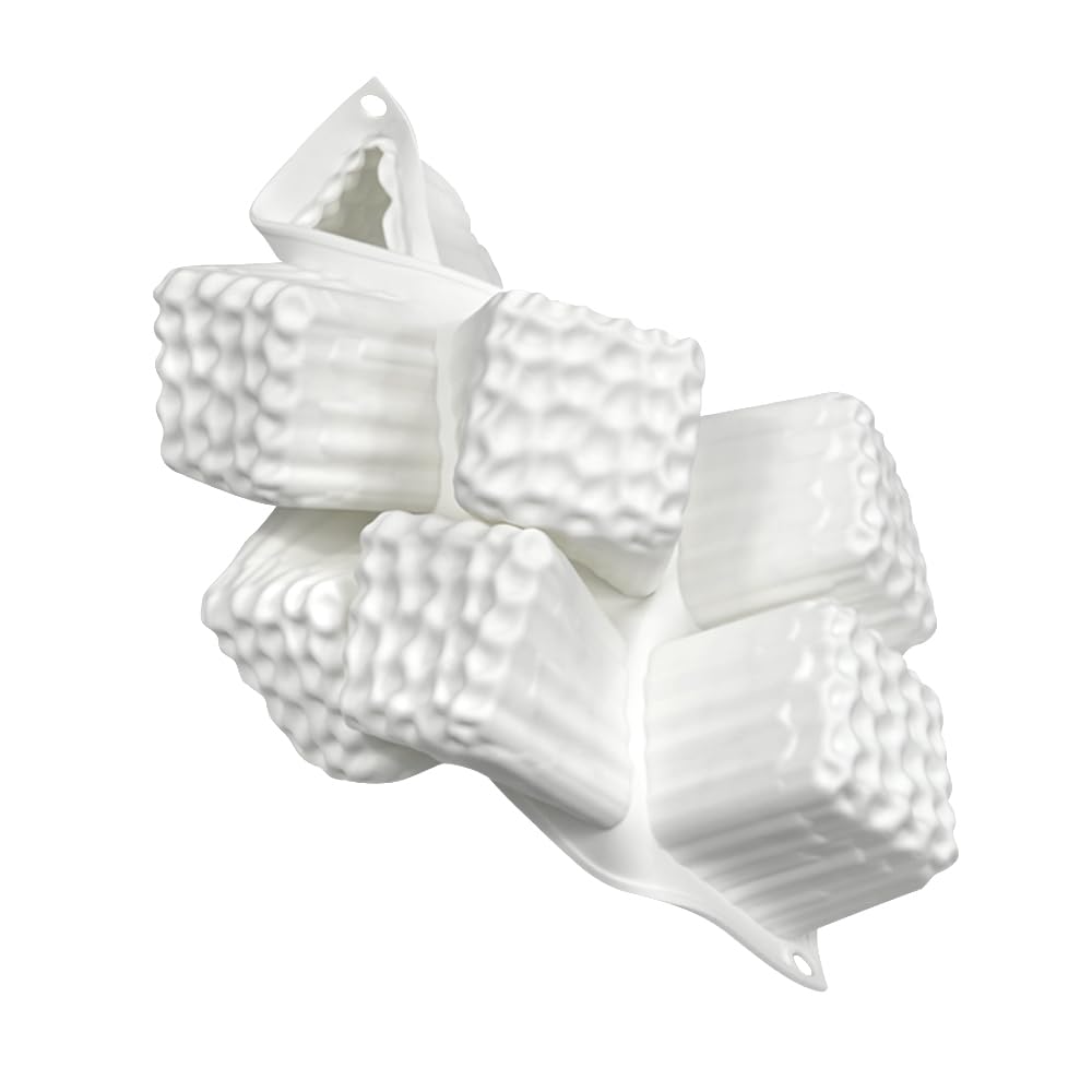 Silica Gel Mousse Cake Mold, Bakery Dessert Mousse DIY Chocolate Soap Candle Mold, 8-Cavity Cube Honeycomb
