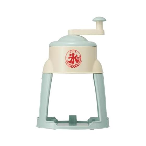 Doshisha Manual Shaved Ice Maker Compact Storage Ice Cup with Lid (M Size) with Brush Ice Green