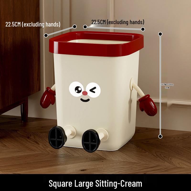 High-Capacity Cute Trash Can with Lid for Kitchen, Bedroom, Bathroom, and Living Room