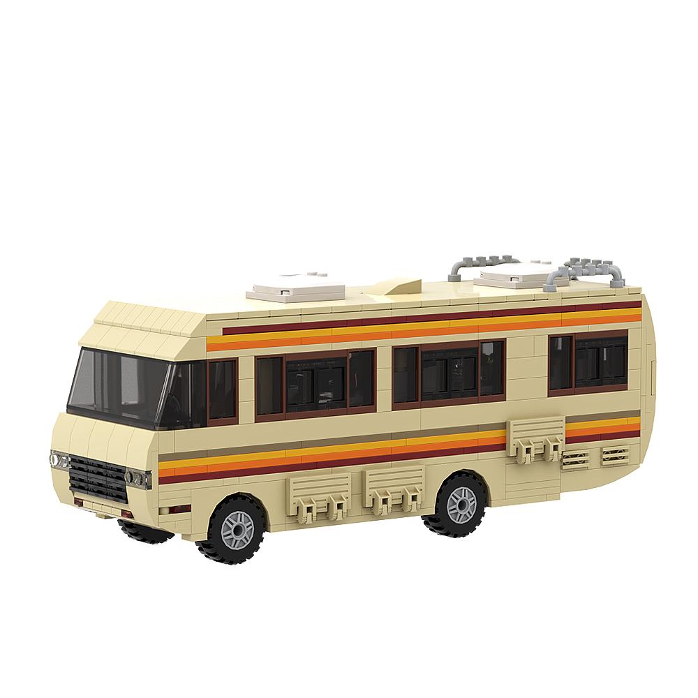 Gobricks MOC Classic Movie Breaking Bad Car Constructing Blocks Kit Walter White Pinkman Cooking Lab RV Vehicle For Presents