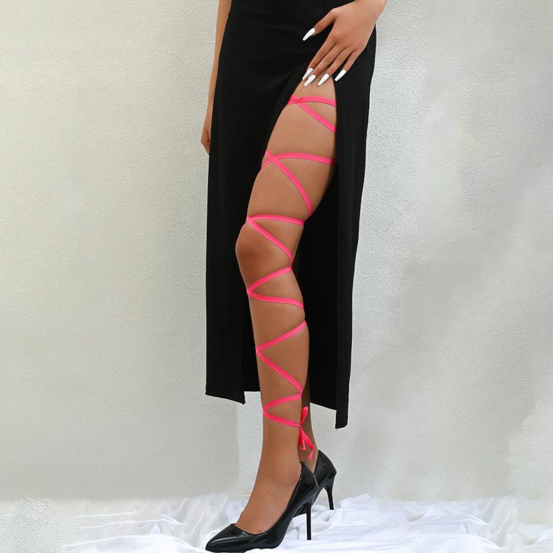 Punk Arm Wrap Elastic Crossed Straps Sexy-Leg Wraps Festival Garter Belt For Dancing Body Harness