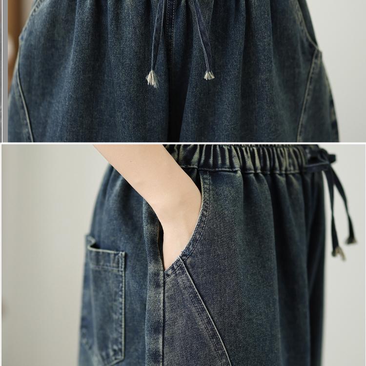 DIMANAF 2025 New Elastic Jeans Harlen pants Basic Women Loose Denim Trousers Big Casual Blue Pants