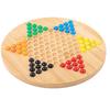 Children's Hexagonal Bamboo Jump Checkers Game with Colorful Wooden Beads, Parent-Child Interaction Board.
