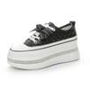 6cm Neue Echtes Leder Plateau Keilabsatz Schuhe Zapatos De Mujer Bling Vulkanisierte Klobige Sneaker Pumps Plateau Damenmode