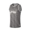 Li Ning CBA Series Round Neck Pullover Full Print Vest Mid Waist Full Print Shorts Casual Sports Set Men sets Road-Gray Asphalt-Gray AATU011-7