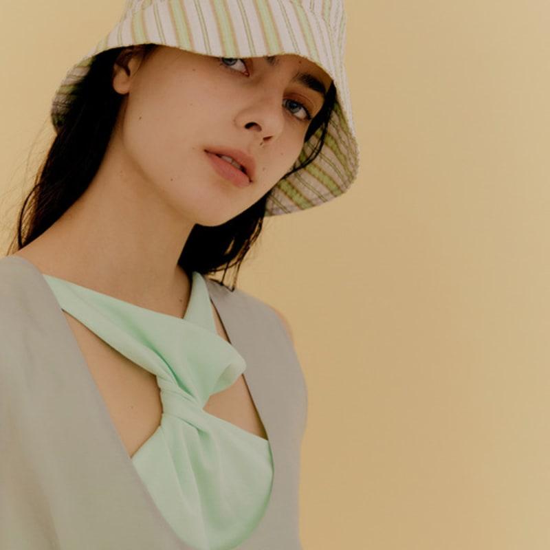 

Панама MOONSUN 20 из ситца в зеленую полоску One