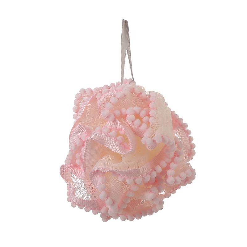 Miękka siatka gąbka do kąpieli kulki szczotka do czyszczenia skóry gąbka pod prysznic środek do czyszczenia ciała złuszczające skrubery kwiat do kąpieli akcesoria do kąpieli