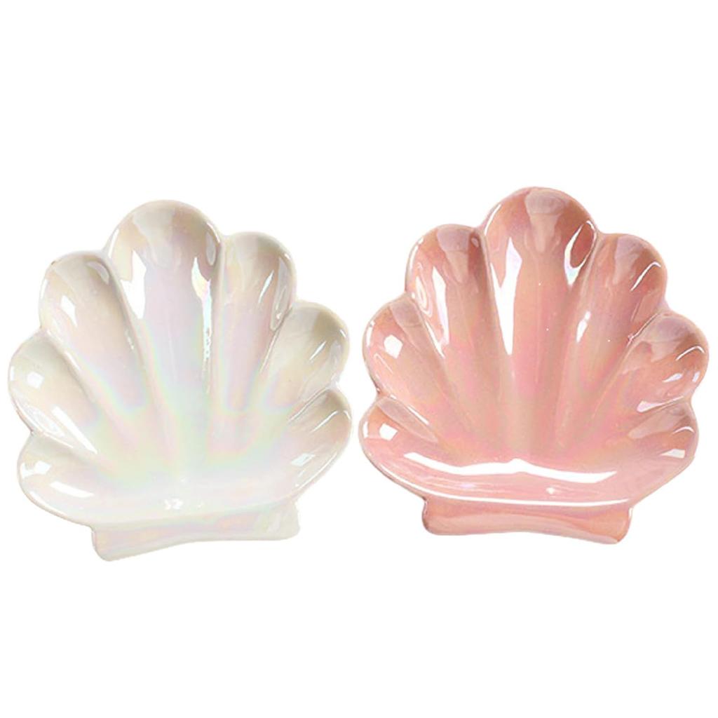 Muszla Talerzyk na drobiazgi, Ceramiczny Uchwyt na Pierścionki/Taca na Biżuterię Uroczy Organizer Talerz Dekoracje do Łazienki Akcesoria do Wystroju Domu