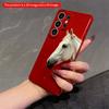 2DFlat Samsung Phone Case White Horse Against Bold Red Background Applicable To Galaxy S22 S23 S24 S25ULTRA S26 A12 A13 A14 A15 A16