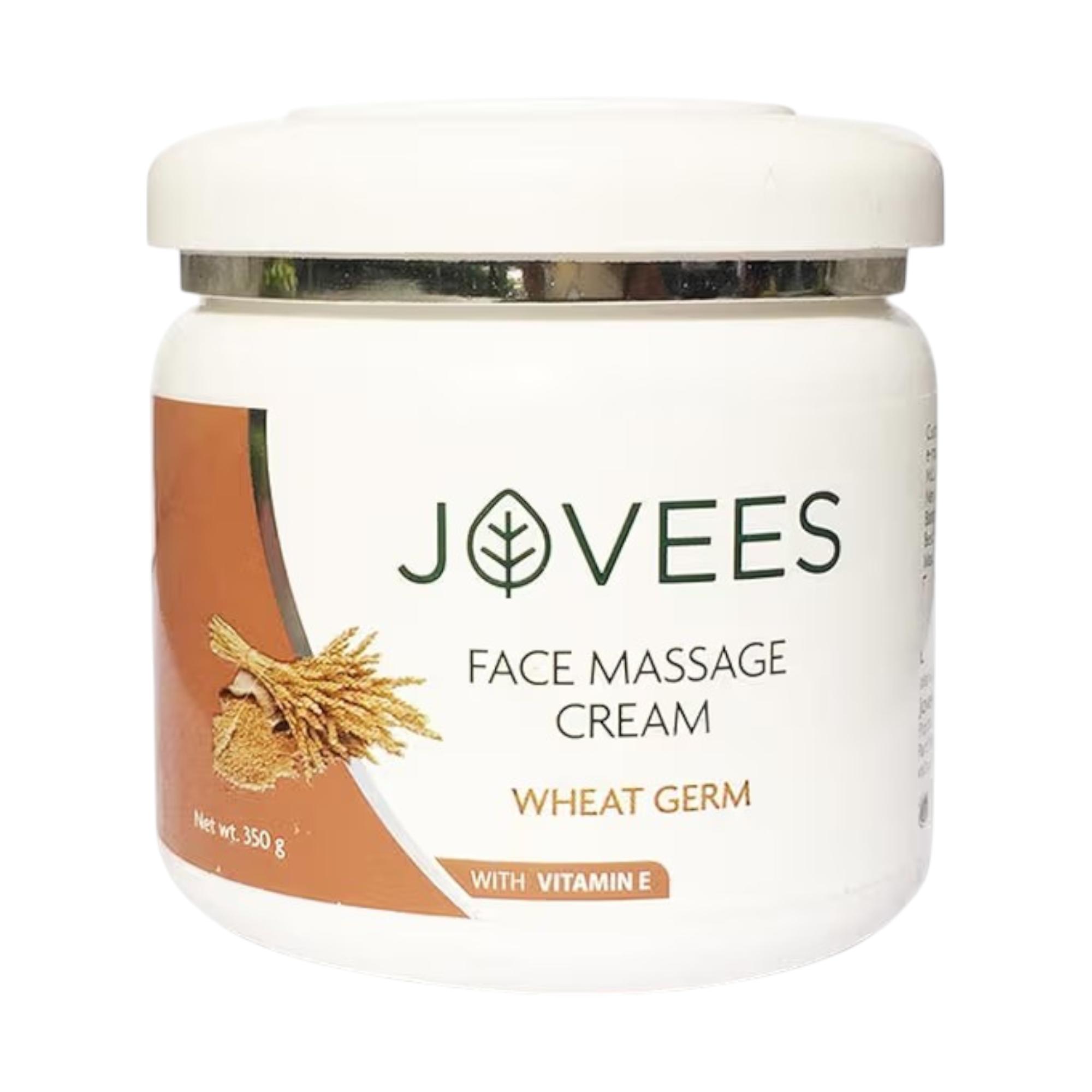 

Jovees Herbal Массажный крем для лица 350 г с витамином Е, миндальным и авокадо маслом для сияющей упругой кожи, коллаген, эластичность, обновление