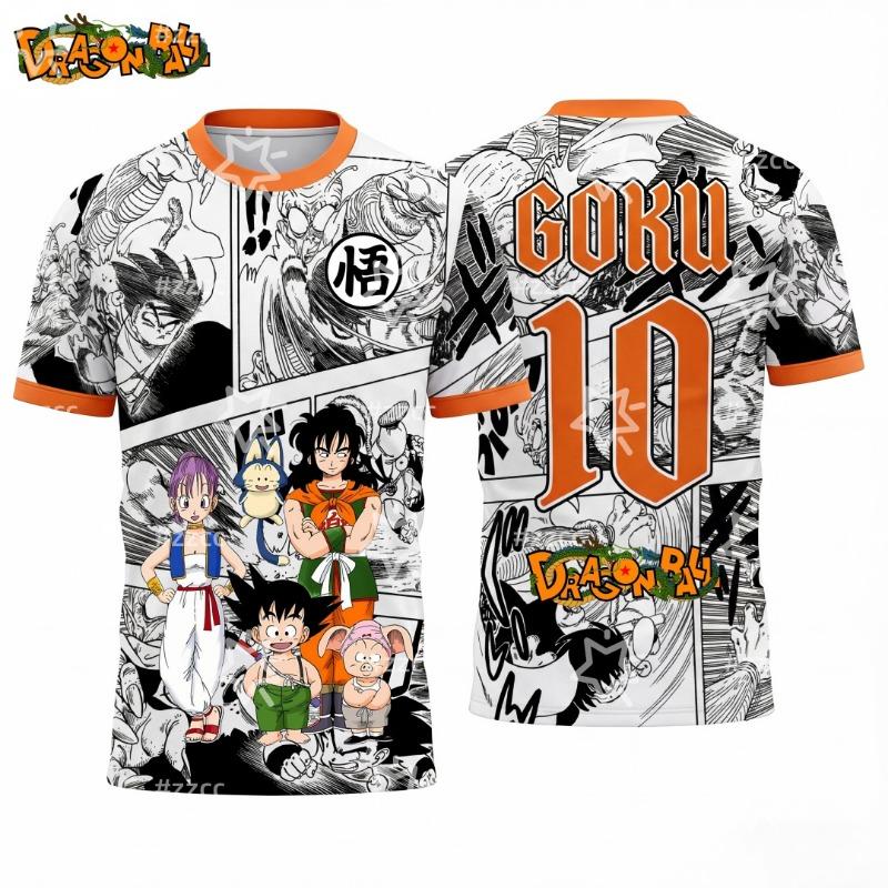 Dragon Ball Z Goku Japanese Style 3D  Soccer Jersey For Men Women Kids Sports Anime Tee Casual