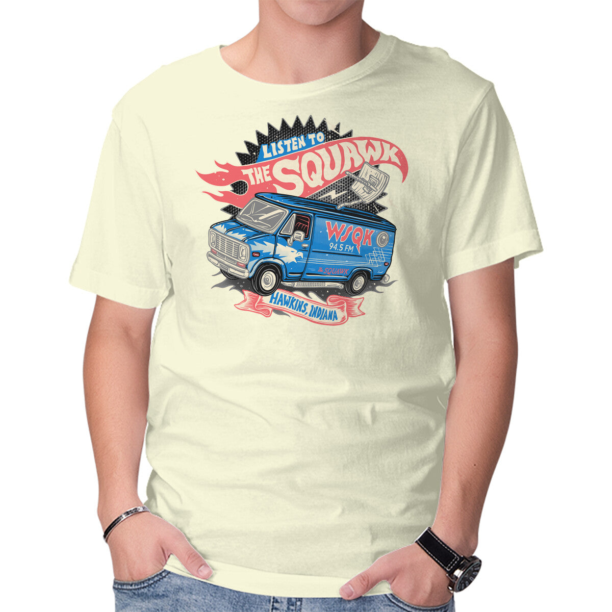 Unisex Crew Neck T-Shirt The Hometown Radio Graphic Short Sleeve Casual Tee L