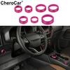 7x Pink Center Console Control Switch Knob Trim Ring for Ford Bronco Sport +