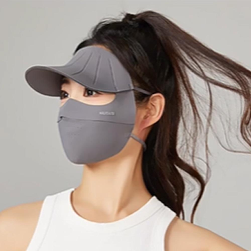 UV Resistant Hat Face Sunscreen Mask Sunscreen Summer Face Cover Elastic Ice Silk Face Mask  Golf