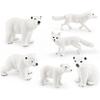 Simulation Polar Animal Set Model Arctic Rabbit White Fox Polar Bear Beluga Whale Seal White Owl Static Ornament