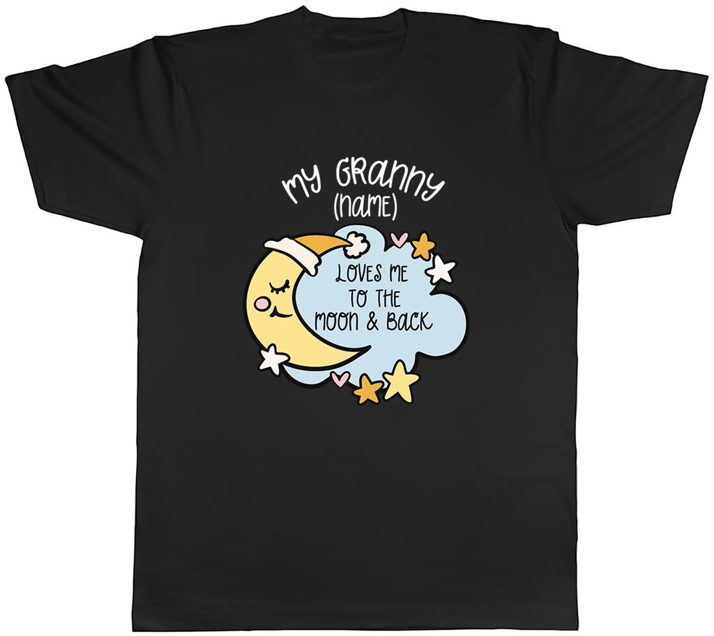 Personalised My Granny Loves me to the Moon Blue Unisexs TShirt Tee Gift Top