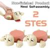 1/2sets Funny Turtle Coaster Anti-Slip Heat-Resistant Cup Holder Desk Protect Pad for Home Office Prank Desktop Ornament Gifts