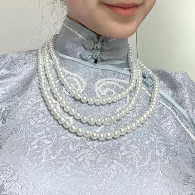 Exaggerated Cyber Multilayer Bead Punk Collar Clavicle Chain Geometric Bead Necklace Female Beads