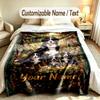 Dog Theme Soft Blanket Personalized Custom Name Text Print Warm Blanket Home Sofa Bedroom Decor