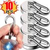10/1pcs Strong Neodymium Magnetic Hooks 360°Rotating Carabiner Magnet Ring Keychain Hook Home Kitchen Bathroom Hanging Hangers
