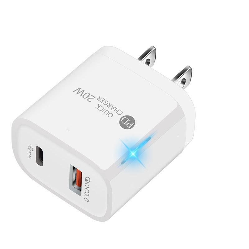 Dual-Port PD20W USB Charger, US Standard - Fast Charging for iPhone and Apple Devices