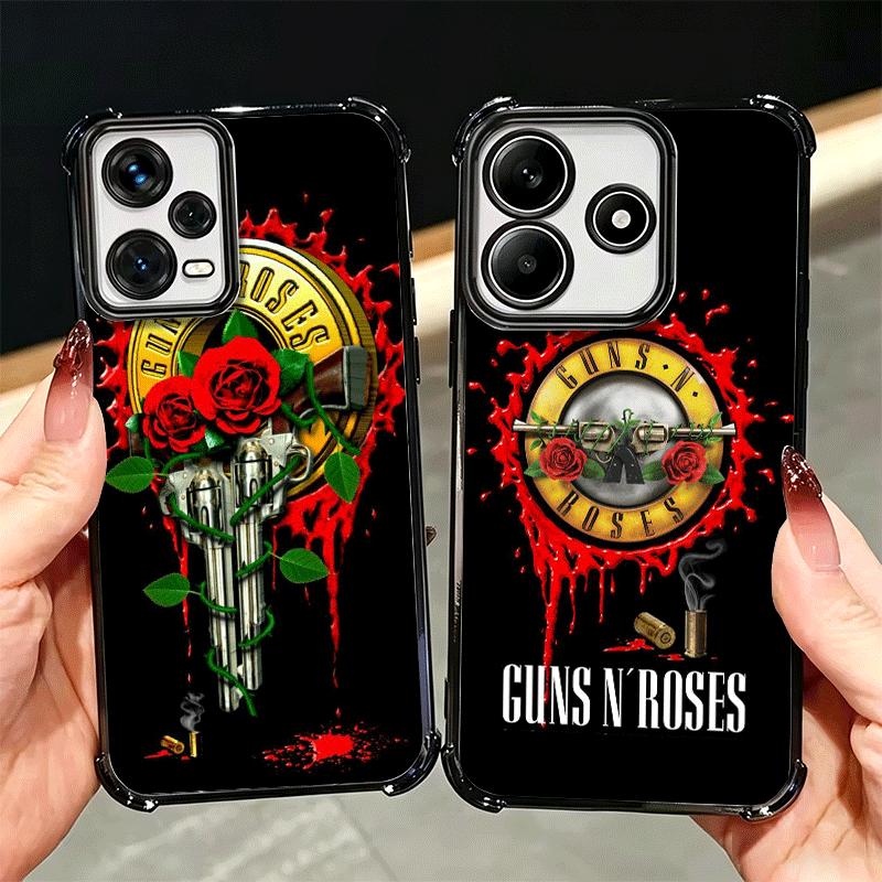 Band G-Guns N R-Roses Plating Phone Case For Xiaomi Redmi Note 14 15 Pro Plus 13 12 11 11S 11T 10 9S 9 5G Anti-Fall Airabag Cove