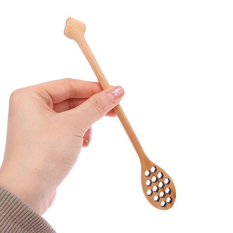 Wooden Honey Spoon Handmade Honey Stirrer Long Handle Cooking Baking Tool Kitchen Tableware Scoop Coffee Honey Tea Spoon Stirrer