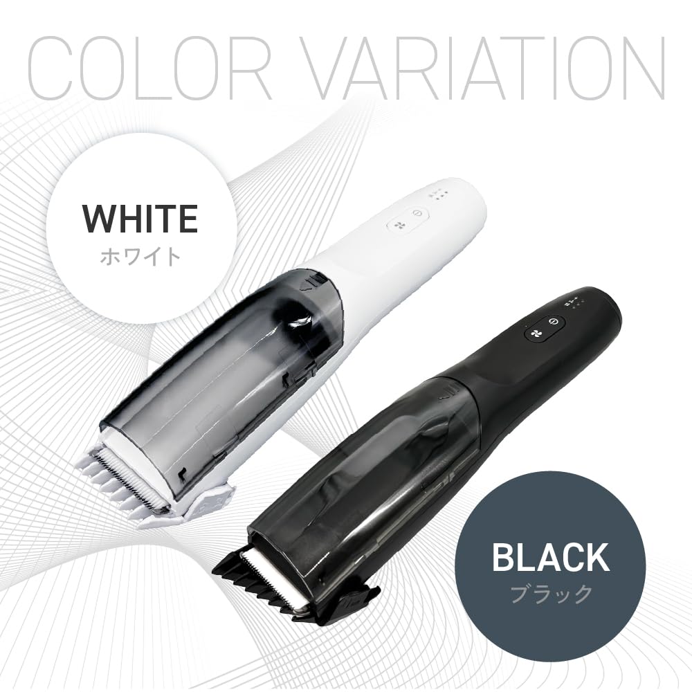 [Official Store Exclusive 2-Year Warranty] OMNI Suction Electric Hair Clipper with Hair Cutter and Sweeper, 4 Attachments, Black